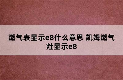 燃气表显示e8什么意思 凯姆燃气灶显示e8